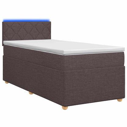 Letto box spring con materasso Marrone Scuro 80 x 200 cm