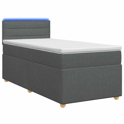 Letto box spring con materasso Grigio Scuro 90 x 190 cm Tessuto | homemem39