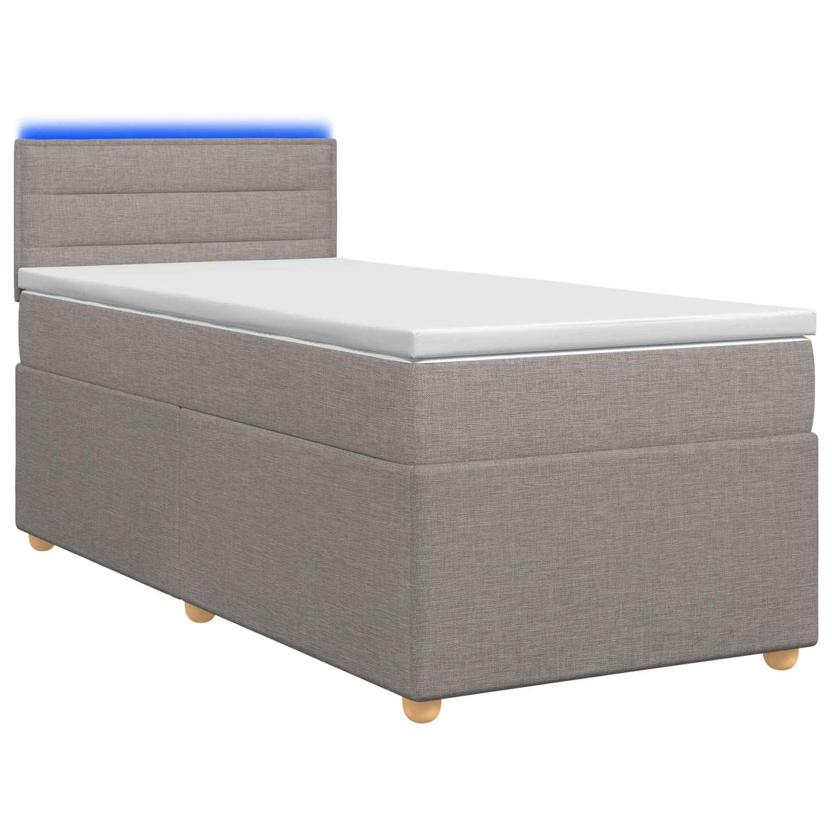 Letto box spring con materasso Tortora 90 x 190 cm Tessuto | homemem39