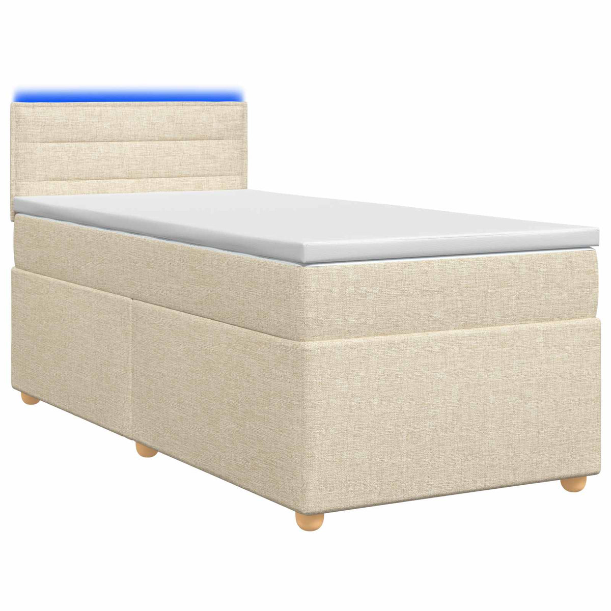 Letto box spring con materasso Crema 90 x 190 cm Tessuto | homemem39