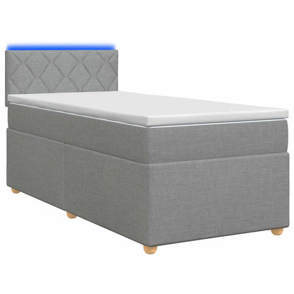 Letto box spring con materasso Grigio Chiaro 90 x 190 cm