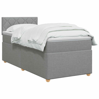 Letto box spring con materasso Grigio Chiaro 90 x 190 cm