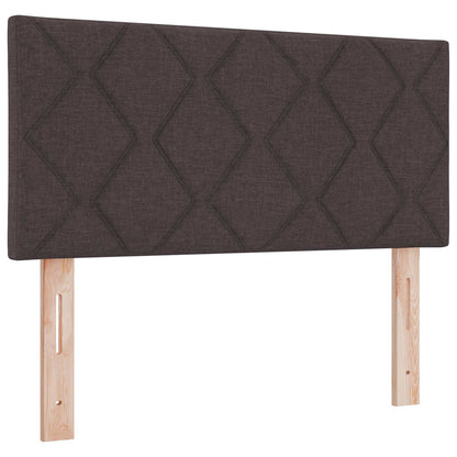 Letto box spring con materasso Marrone Scuro 90 x 190 cm