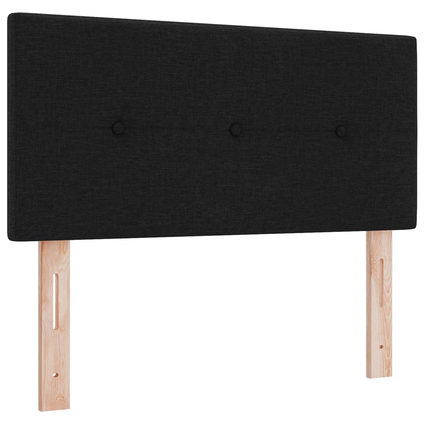 Letto box spring con materasso Nero 90 x 200 cm Tessuto