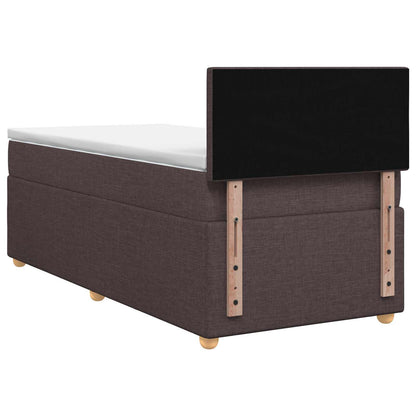 Letto box spring con materasso Marrone Scuro 90 x 200 cm