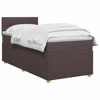 Letto box spring con materasso Marrone Scuro 90 x 200 cm