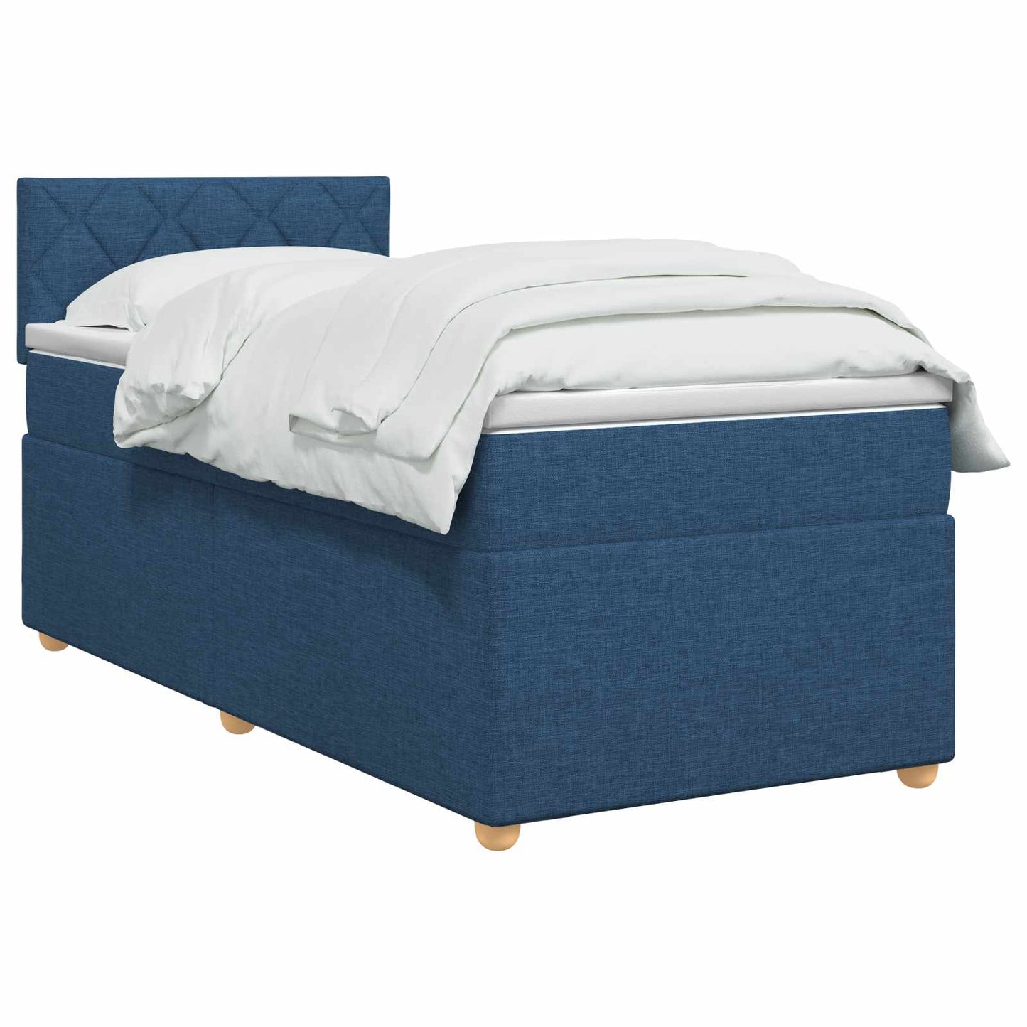 Letto box spring con materasso Blu 90 x 200 cm Tessuto | homemem39