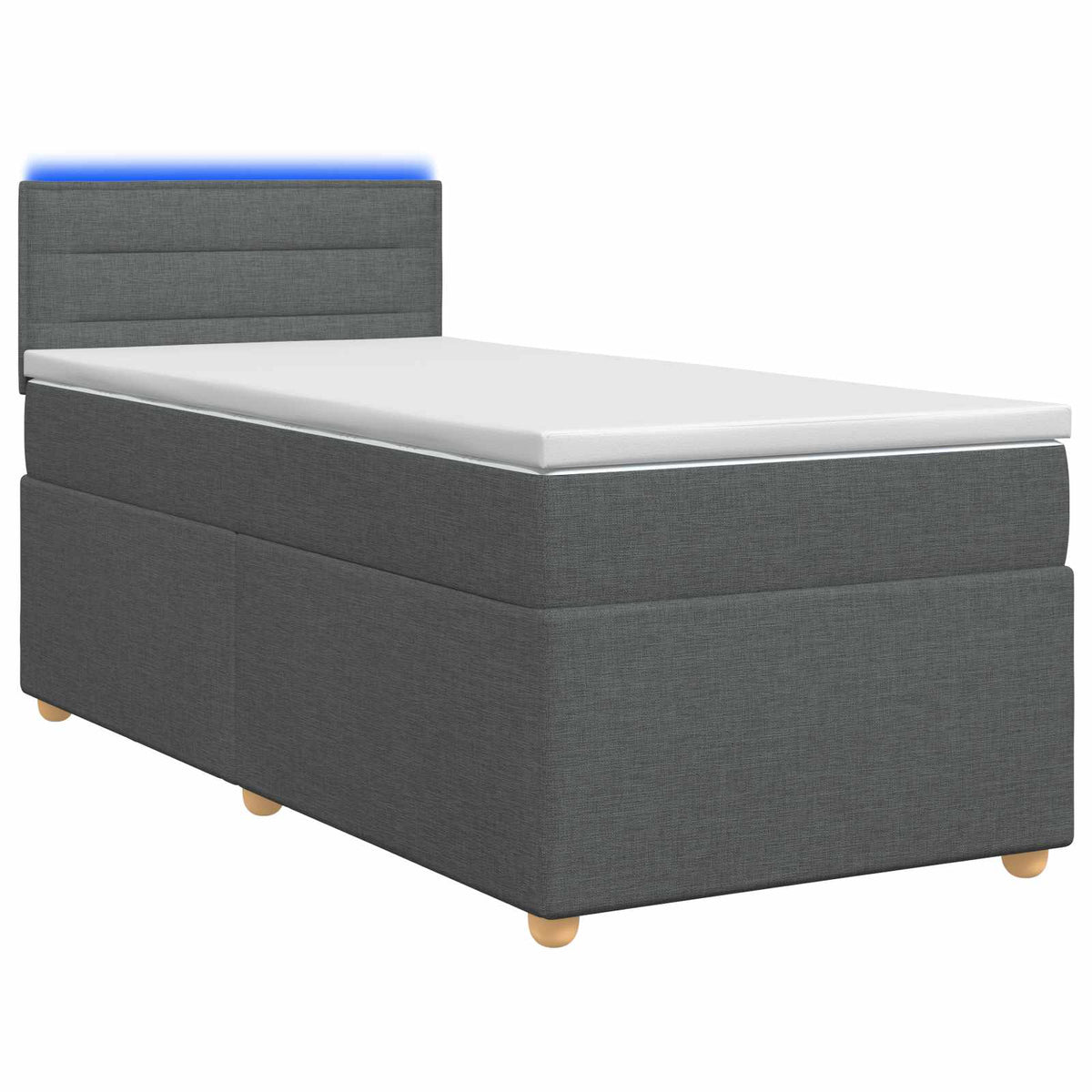 Letto box spring con materasso Grigio Scuro 100 x 200 cm | homemem39