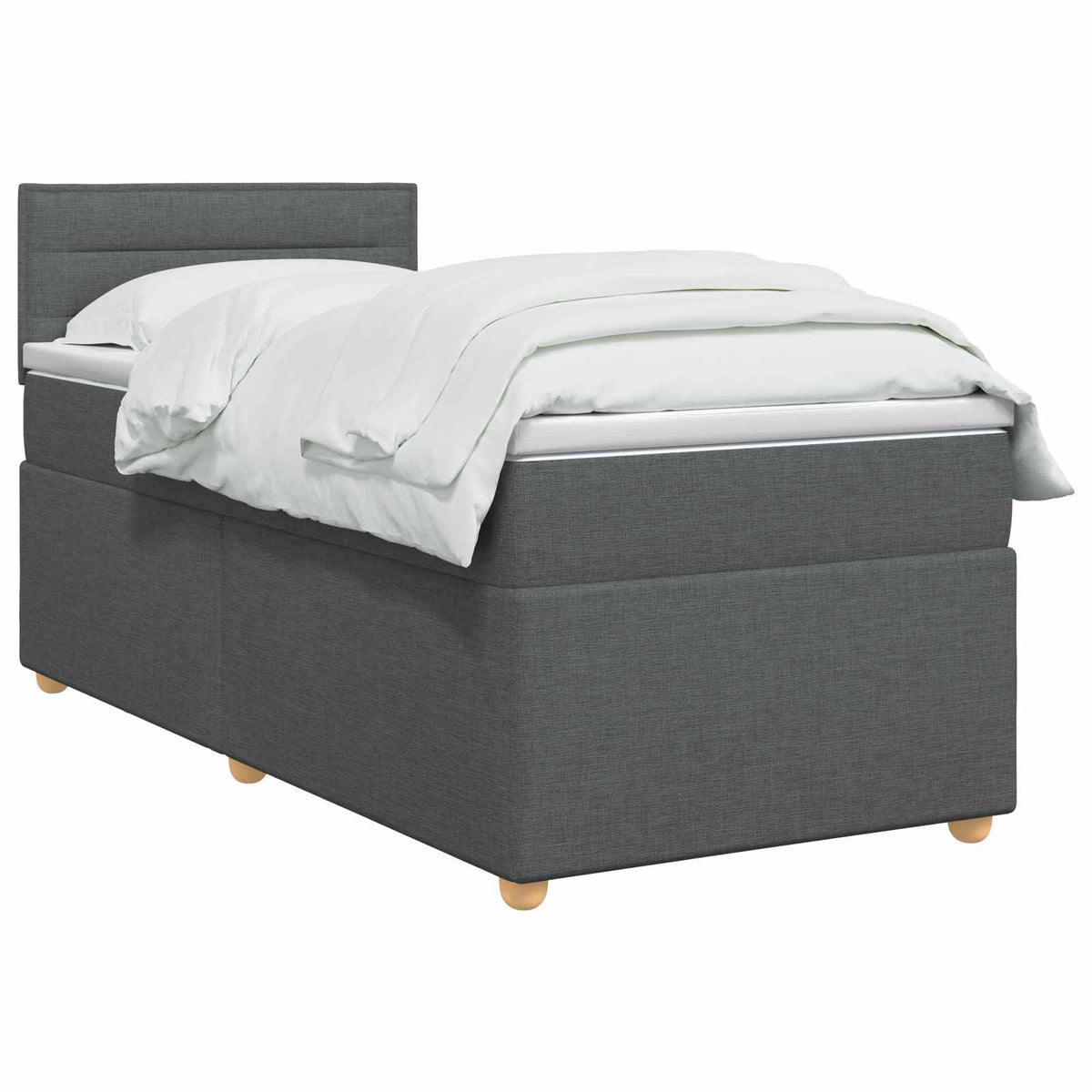 Letto box spring con materasso Grigio Scuro 100 x 200 cm | homemem39