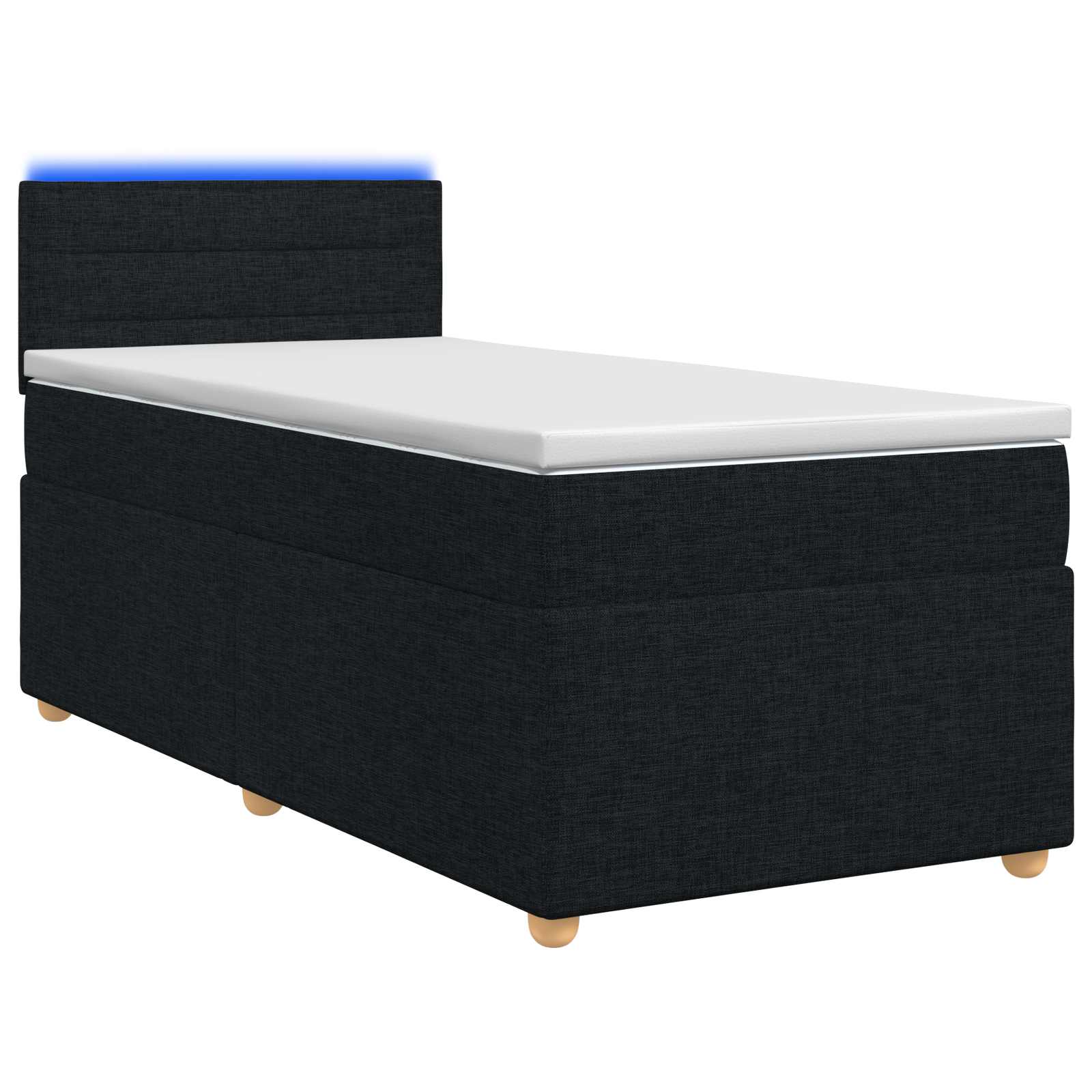 Letto box spring con materasso Nero 100 x 200 cm Tessuto | homemem39