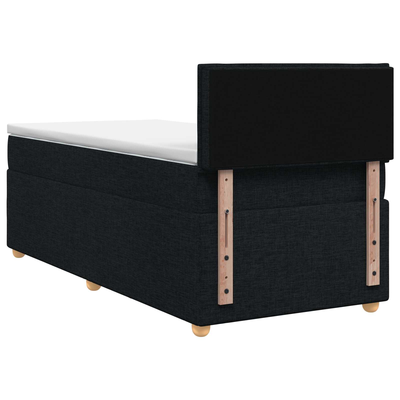 Letto box spring con materasso Nero 100 x 200 cm Tessuto | homemem39