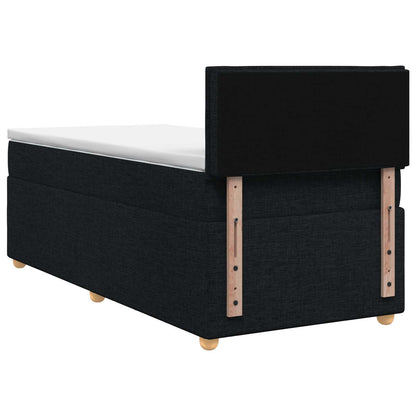Letto box spring con materasso Nero 100 x 200 cm Tessuto | homemem39