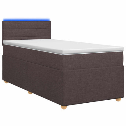 Letto box spring con materasso Marrone Scuro 100 x 200 cm