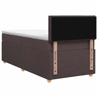 Letto box spring con materasso Marrone Scuro 100 x 200 cm | homemem39