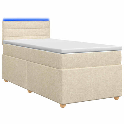 Letto box spring con materasso Crema 100 x 200 cm Tessuto | homemem39