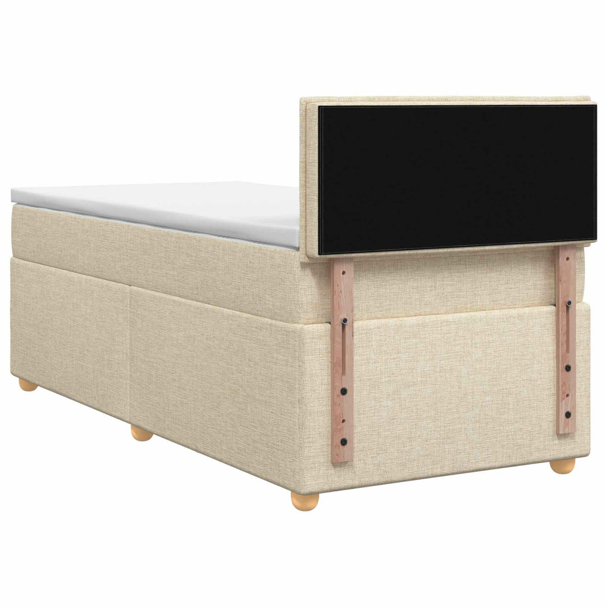 Letto box spring con materasso Crema 100 x 200 cm Tessuto | homemem39