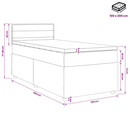 Letto box spring con materasso Blu 100 x 200 cm Tessuto | homemem39