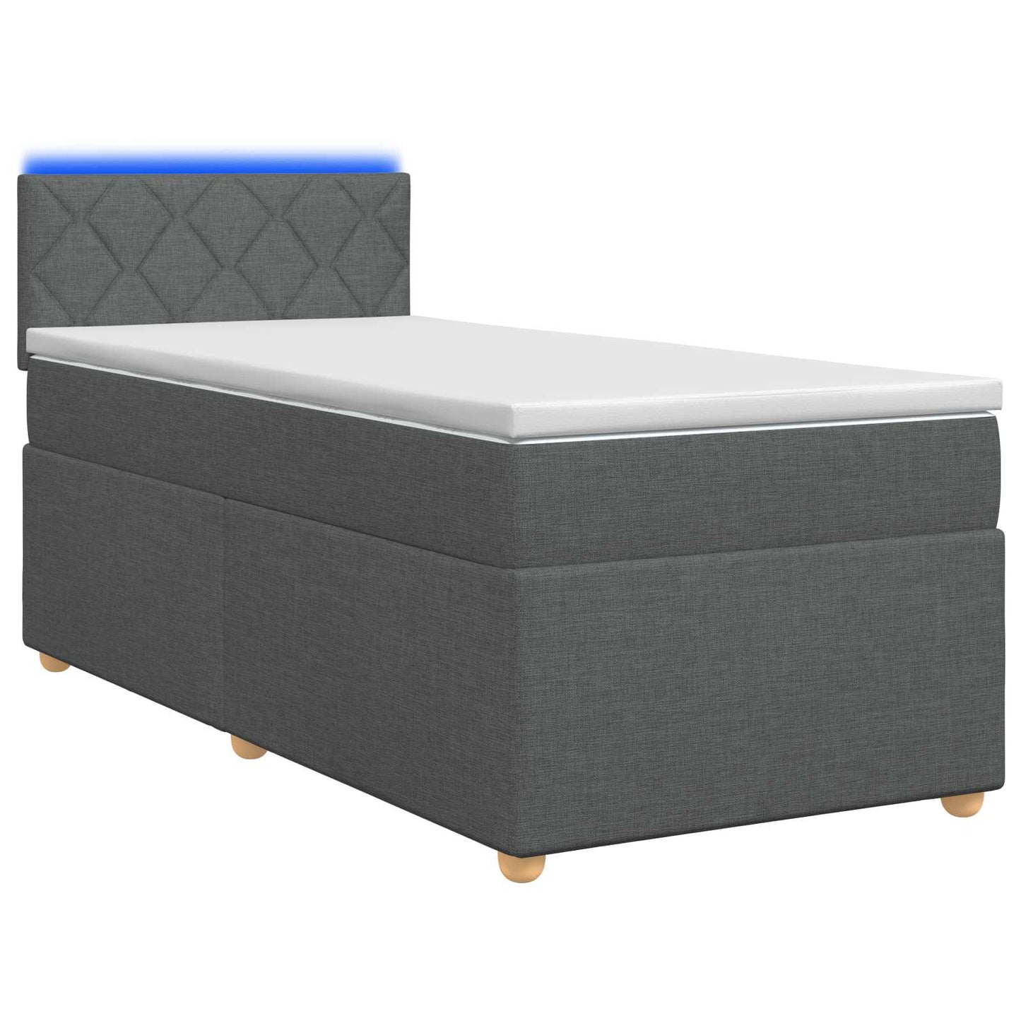 Letto box spring con materasso Grigio Scuro 100 x 200 cm | homemem39