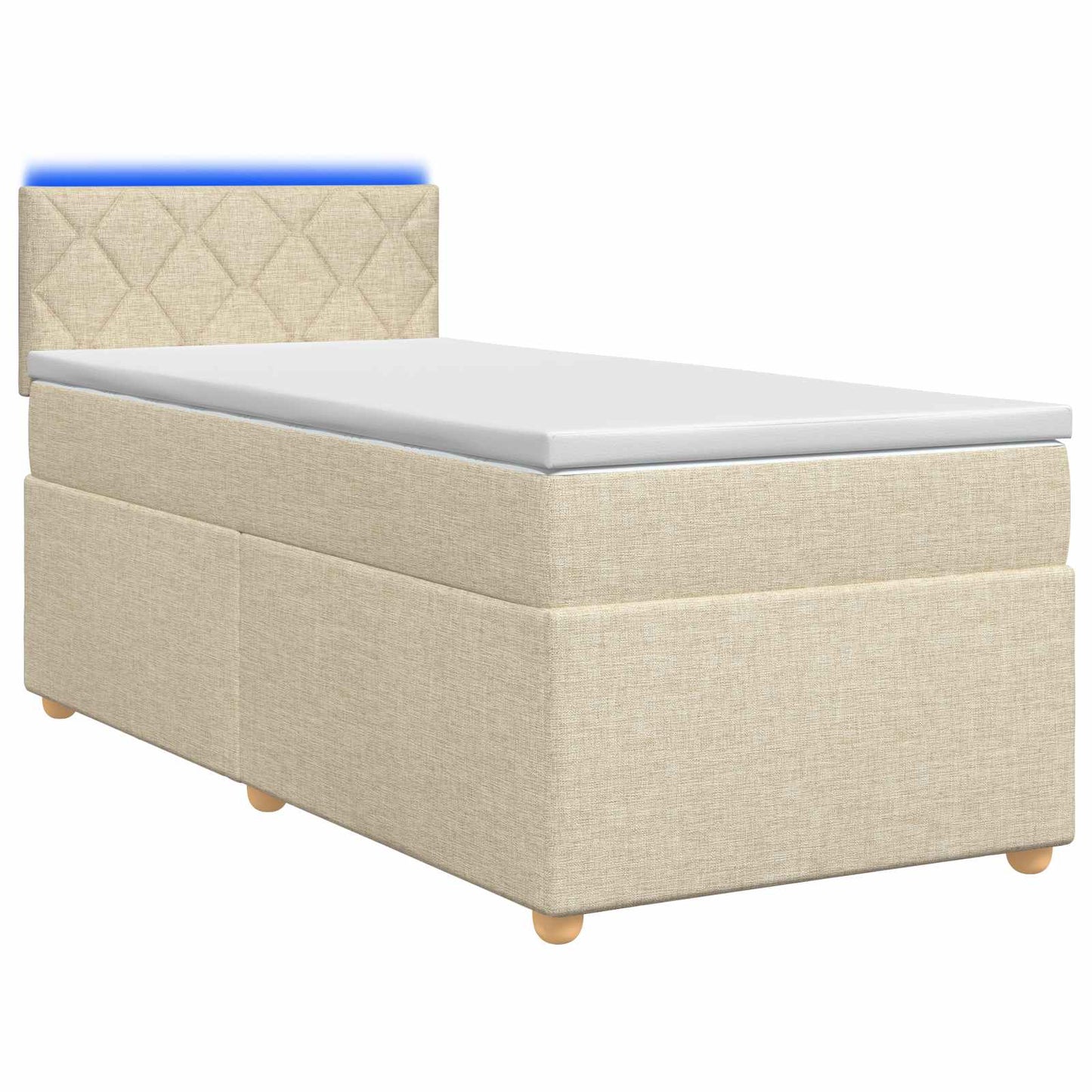 Letto box spring con materasso Crema 100 x 200 cm Tessuto | homemem39