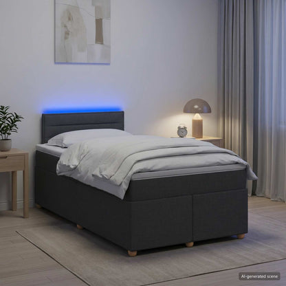 Letto box spring con materasso Grigio Scuro 120 x 200 cm