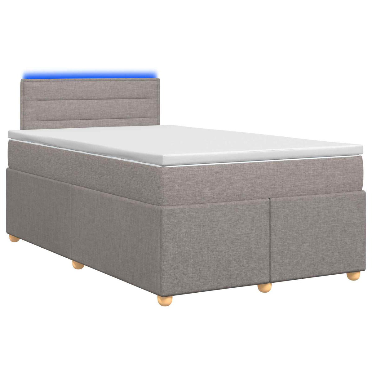 Letto box spring con materasso Tortora 120 x 190 cm Tessuto