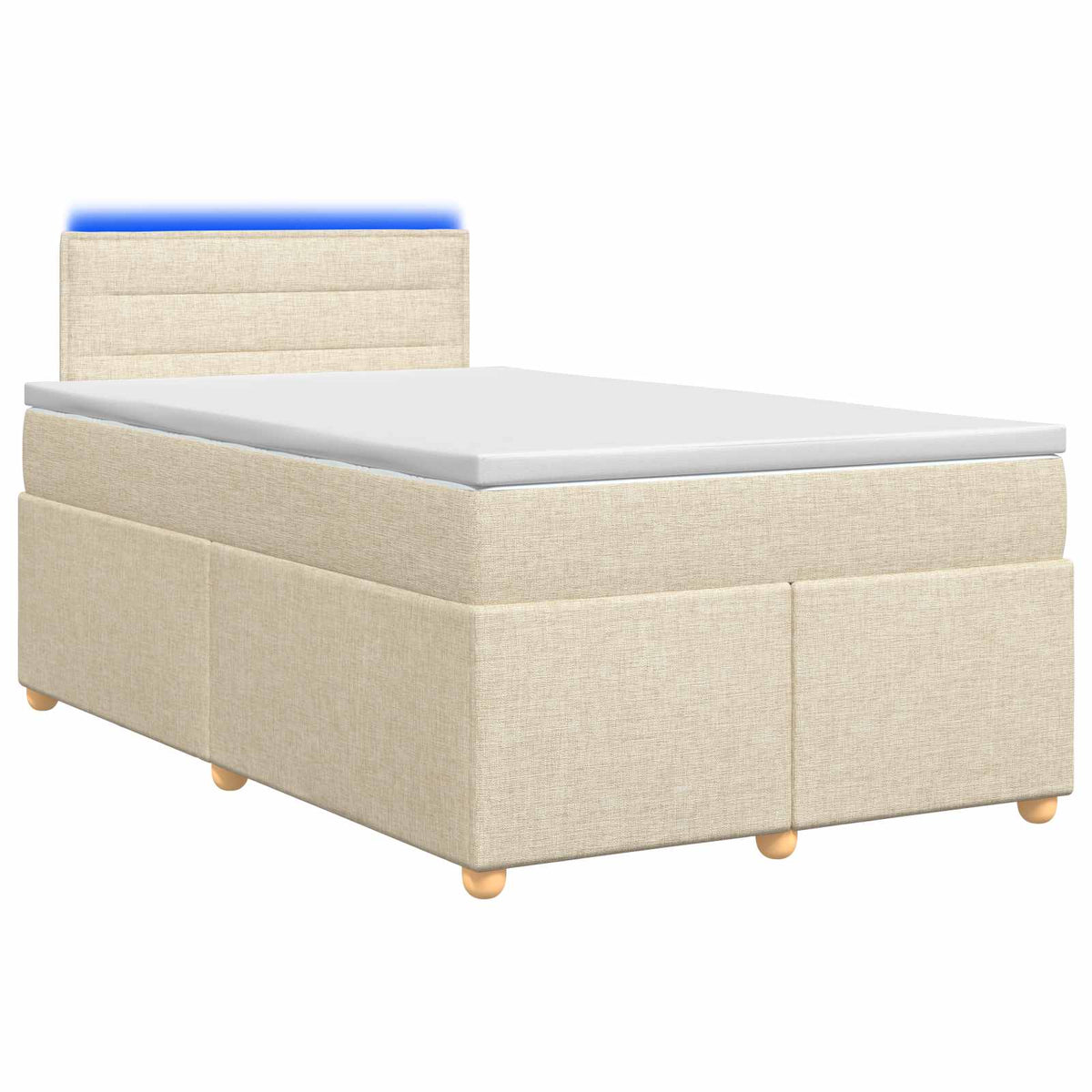 Letto box spring con materasso Crema 120 x 190 cm Tessuto