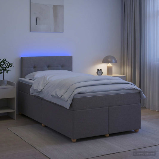 Letto box spring con materasso Tortora 120 x 200 cm Tessuto | homemem39