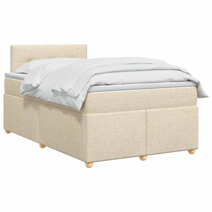 Letto box spring con materasso Crema 120 x 190 cm Tessuto | homemem39