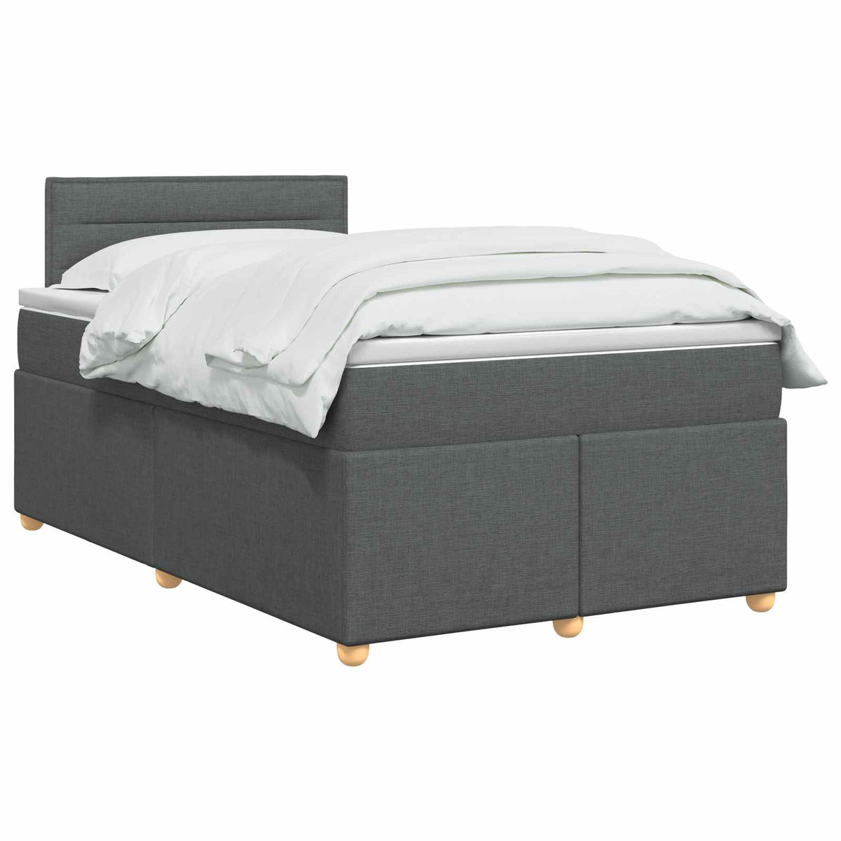 Letto box spring con materasso Grigio Scuro 120 x 200 cm