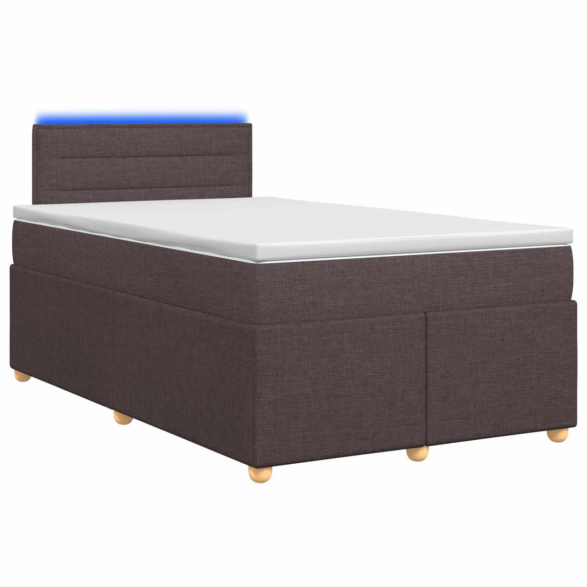 Letto box spring con materasso Marrone Scuro 120 x 200 cm