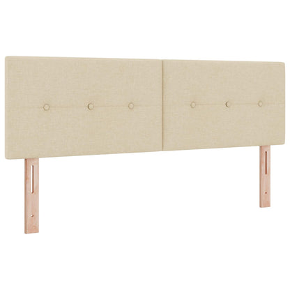 Letto box spring con materasso Crema 140 x 190 cm Tessuto