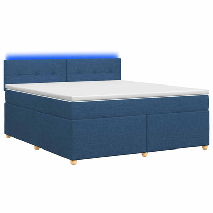Letto box spring con materasso Blu 140 x 190 cm Tessuto