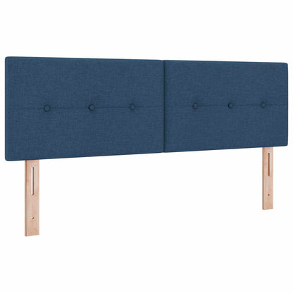 Letto box spring con materasso Blu 140 x 190 cm Tessuto