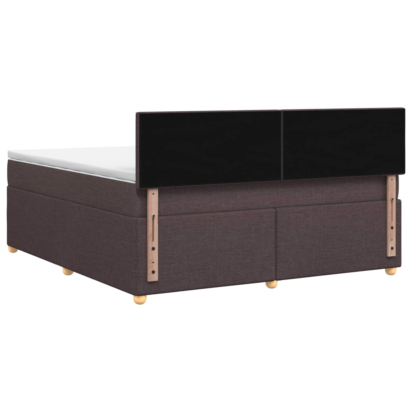 Letto box spring con materasso Marrone Scuro 140 x 190 cm