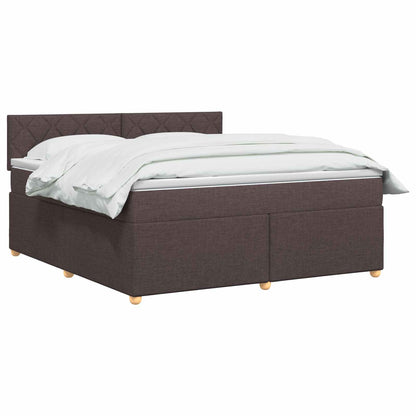 Letto box spring con materasso Marrone Scuro 140 x 190 cm | homemem39