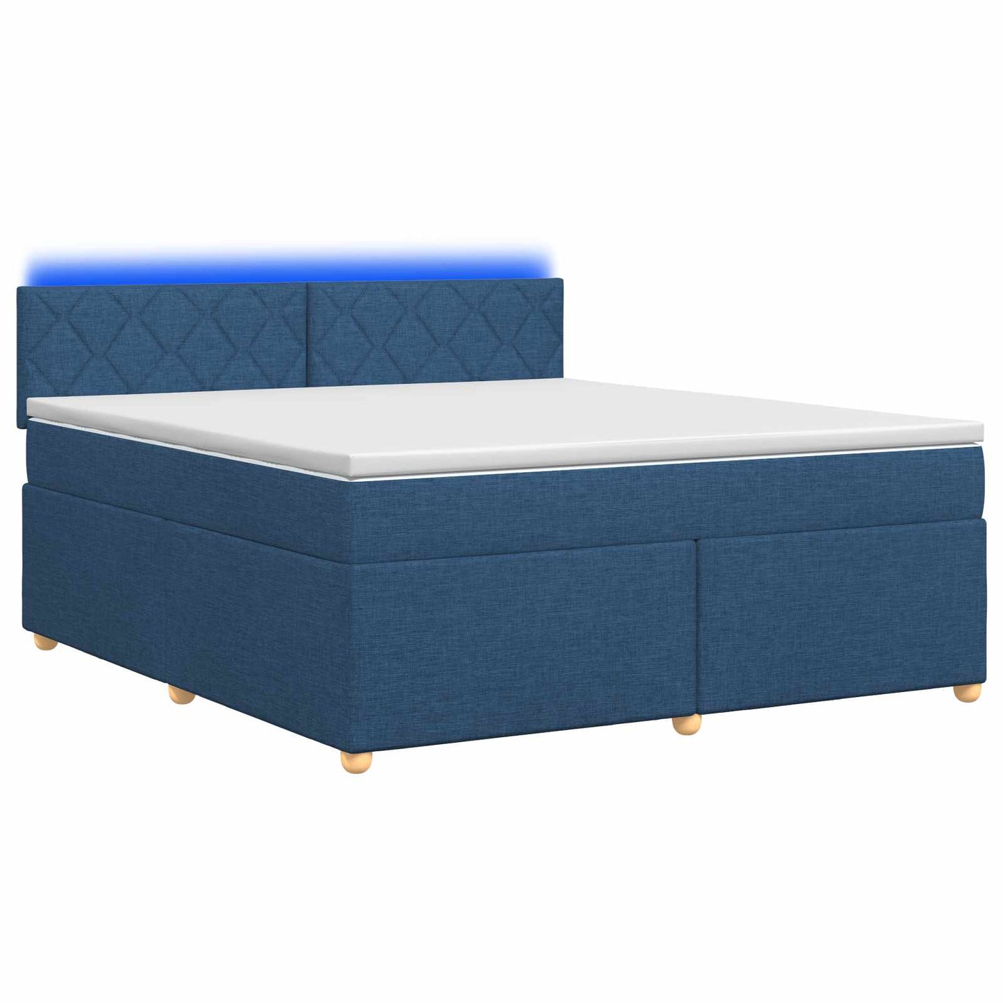 Letto box spring con materasso Blu 140 x 190 cm Tessuto