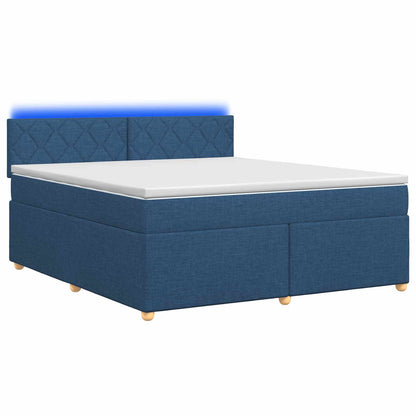 Letto box spring con materasso Blu 140 x 190 cm Tessuto