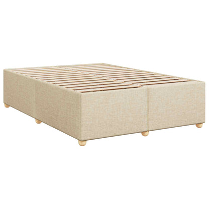Letto box spring con materasso Crema 140 x 200 cm Tessuto
