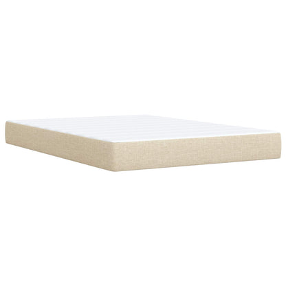 Letto box spring con materasso Crema 140 x 200 cm Tessuto
