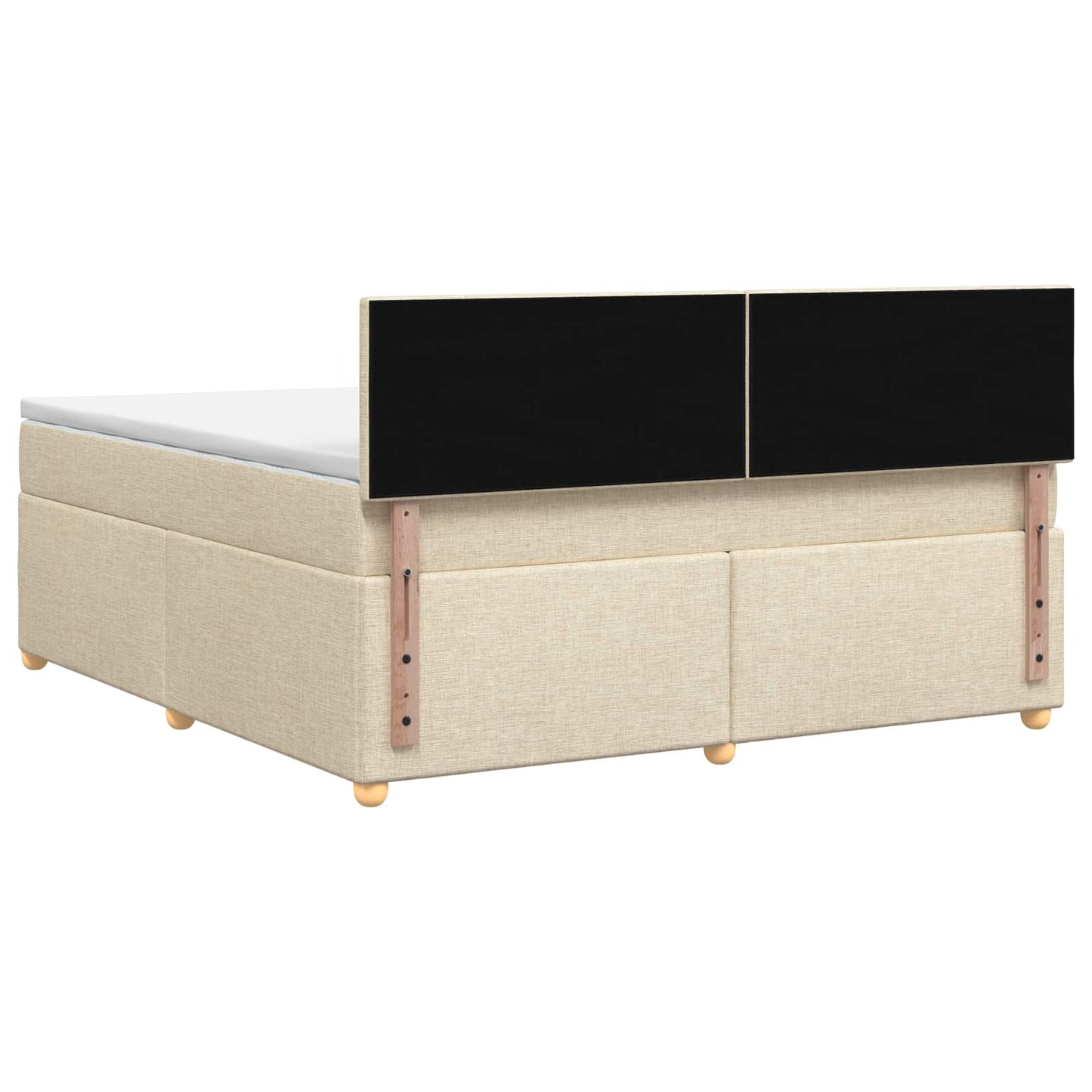 Letto box spring con materasso Crema 140 x 200 cm Tessuto