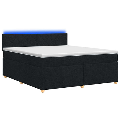 Letto box spring con materasso Nero 140 x 200 cm Tessuto