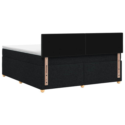 Letto box spring con materasso Nero 140 x 200 cm Tessuto | homemem39