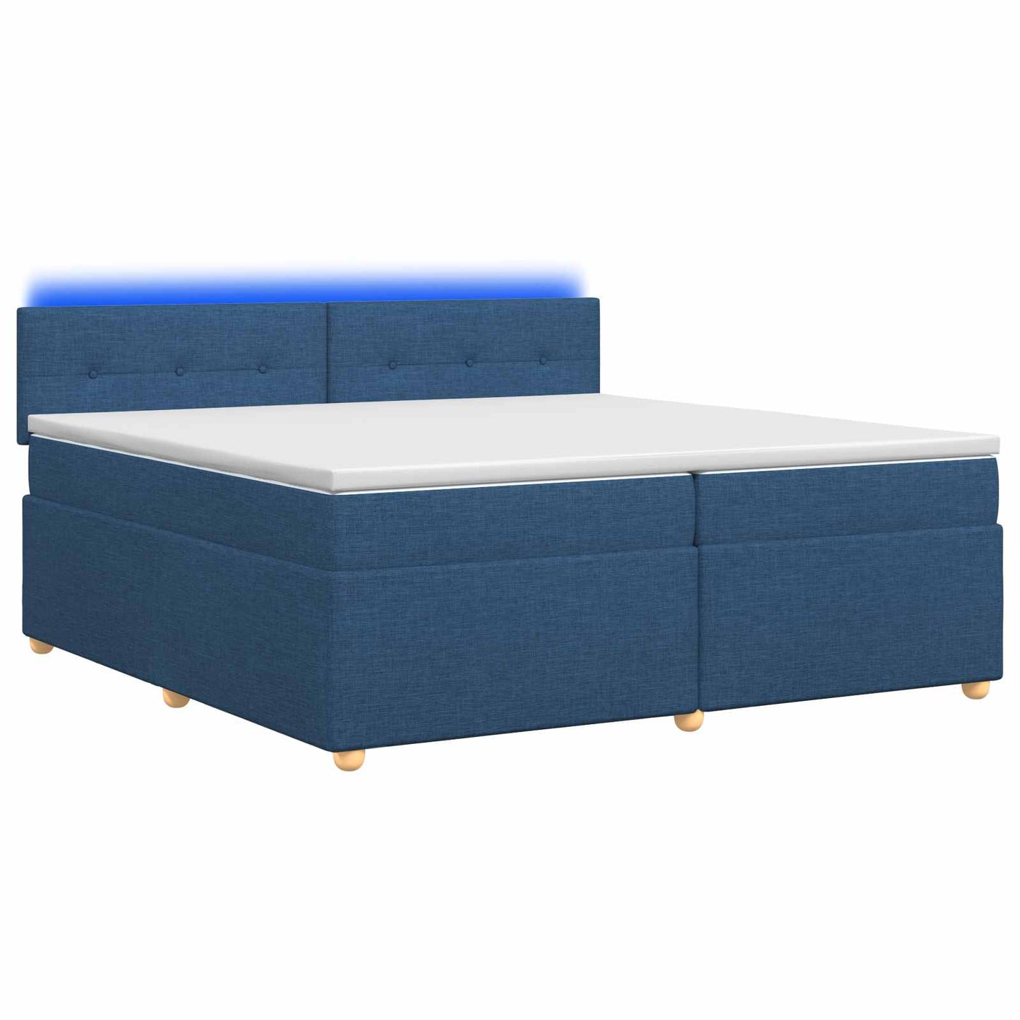 Letto box spring con materasso Blu 200 x 200 cm Tessuto