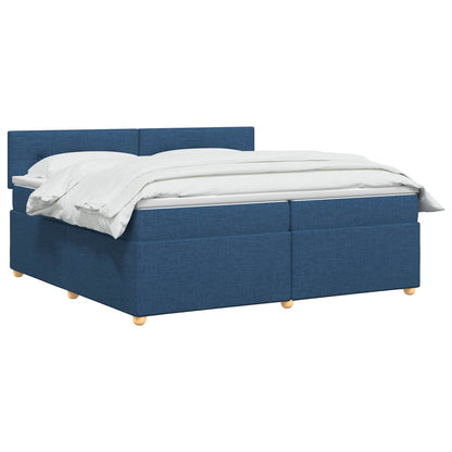 Letto box spring con materasso Blu 200 x 200 cm Tessuto