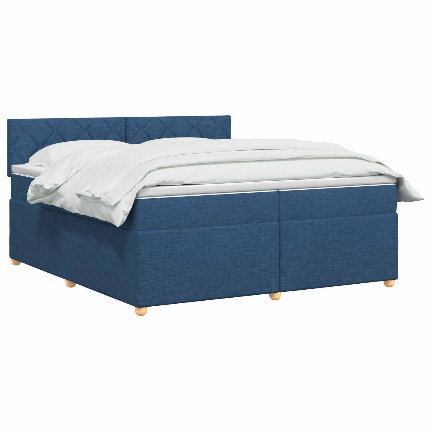 Letto box spring con materasso Blu 200 x 200 cm Tessuto