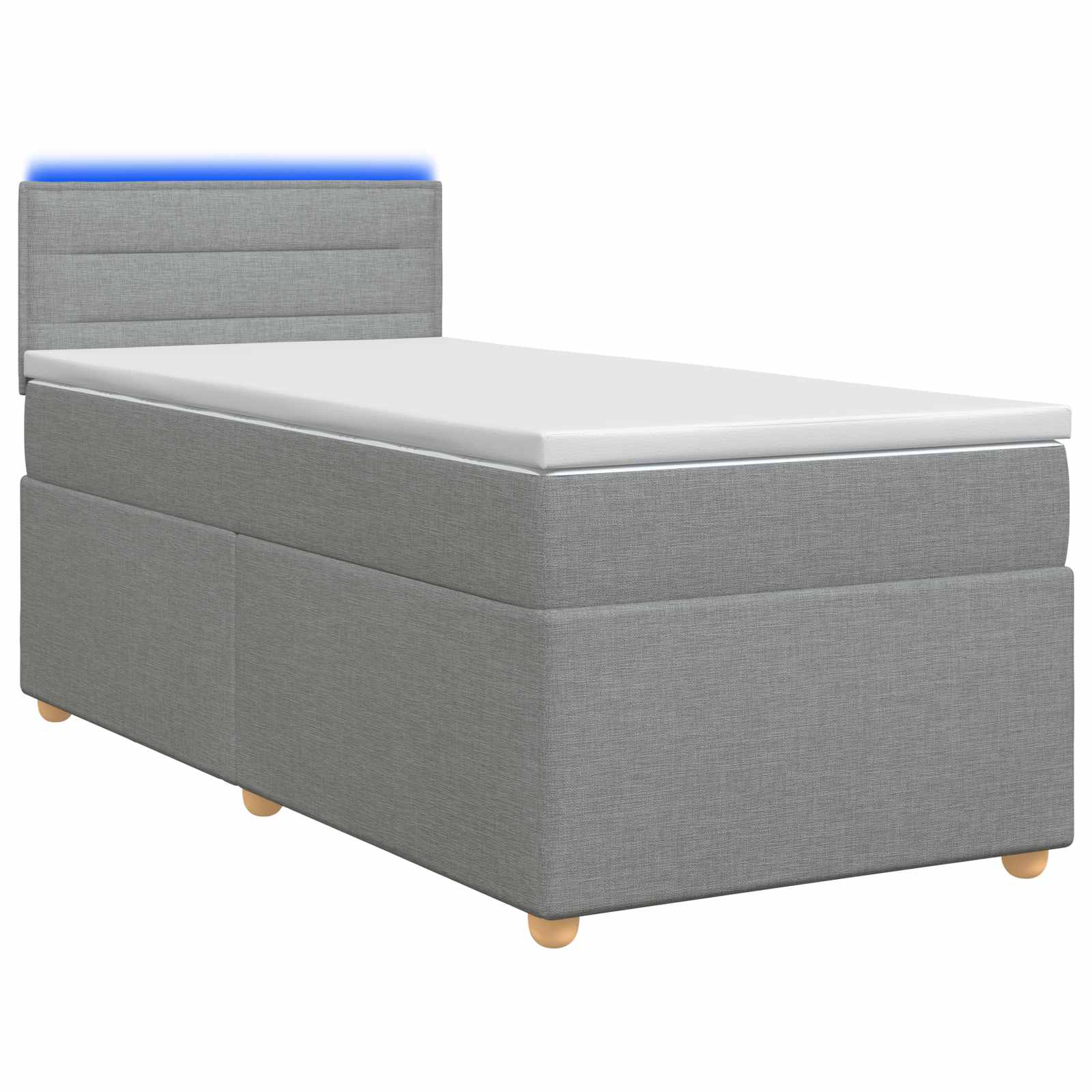 Letto con Box Spring, Materasso e LED Grigio Chiaro 90 x 190 cm | homemem39