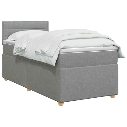 Letto con Box Spring, Materasso e LED Grigio Chiaro 90 x 190 cm | homemem39