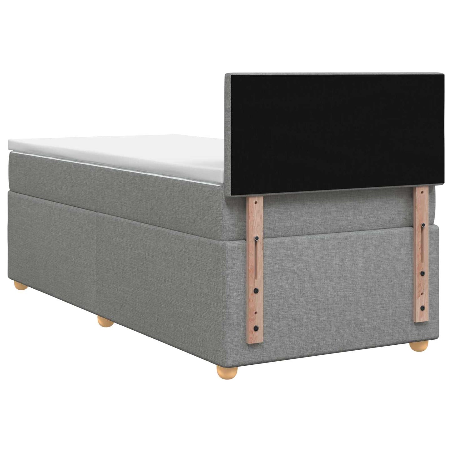 Letto con Box Spring, Materasso e LED Grigio Chiaro 90 x 190 cm