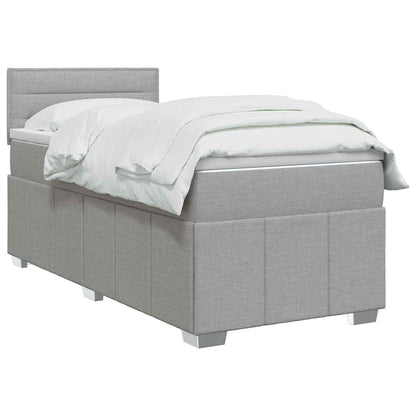 Letto box spring con materasso Grigio Chiaro 80 x 200 cm
