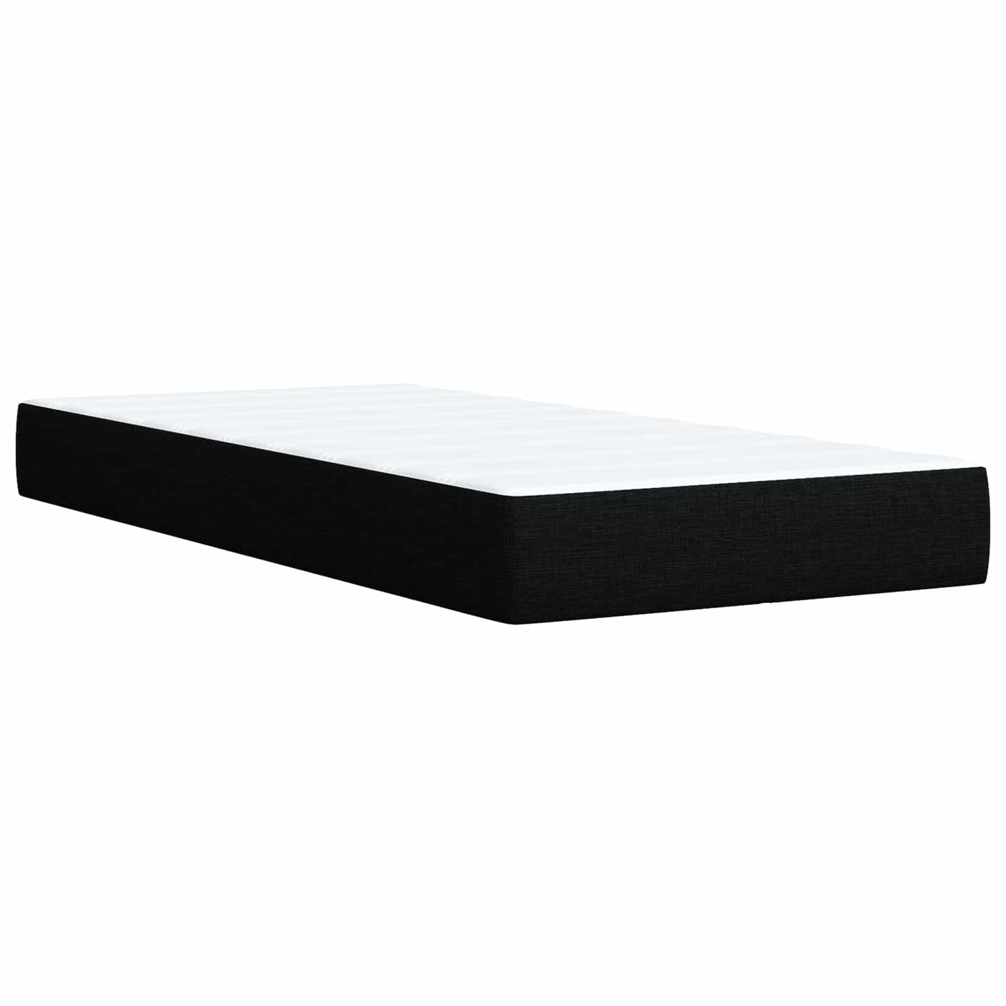 Letto box spring con materasso Nero 80 x 200 cm Tessuto